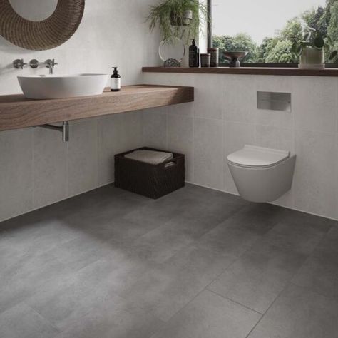 ClickLux Pinnacle Concrete Grey SPC Flooring | Verona Group | Verona Group Grey Lvt Flooring, Grey Bathroom Floor, Weathered Concrete, Grey Vinyl Flooring, Vinyl Flooring Bathroom, Bathroom Vinyl, Vinyl Floor Tiles, Lvt Flooring, Best Flooring