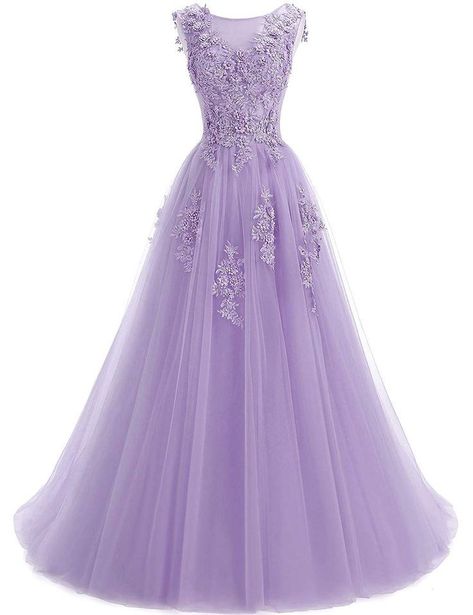 Purple Wedding Gown, Scoop Neck Prom Dress, Long Formal Dresses, Tulle Gown, Lace Bridesmaid Dresses, Women's Evening Dresses, Lace Evening Dresses, Formal Dresses For Women, Evening Party Dress