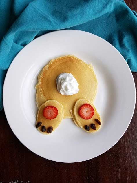 30+ Delicious Easter Brunch Recipe Ideas | The Worktop Easter Brunch Kids, Easter Bunny Pancakes, Bunny Recipes, Bunny Pancakes, Homemade Pancake Recipe, Easter Snacks, Easter Breakfast, Easter Brunch Food, Easter Baking