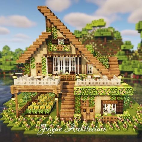 Cottagecore House Minecraft, Build Aesthetic, Houses In Minecraft, Big Minecraft Houses, Minecraft Castle Blueprints, Minecraft Small House, Cottage Minecraft, Cottagecore Minecraft, Playing Minecraft