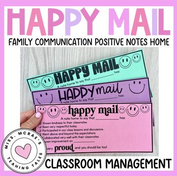 Positive notes home Positive Notes Home To Parents, Positive Notes Home To Parents Free, Happy Mail For Students, Positive Note Home From Teacher, Happy Mail Template, Behavior Management In The Classroom, Positive Notes Home, Positive Actions, Classroom Goals