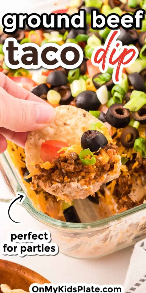 Taco Salad Dip With Meat, Best 7 Layer Taco Dip Recipe, Hot Seven Layer Dip, Taco Meat Appetizer Ground Beef, Taco Dip With Meat Ground Beef, Taco Dip With Beef, 7 Layer Taco Dip Easy With Meat, Taco Salad With Ground Beef, Taco Plate Dip