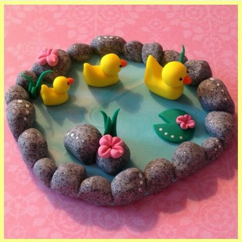 Clay Modelling For Kids, Modeling Clay Ideas, Clay Art For Kids, Clay Modelling, Polymer Clay Fairy, Clay Crafts For Kids, Clay Moulding, Duck Pond, Clay Fairies