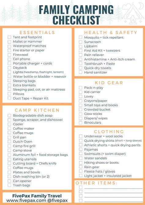 Our family camping checklist has been curated after years of fine-tuning for a minimalist list of car camping essentials and fun activities, leaving behind the things you just don’t need! #campingwithkids #campingchecklist Family Camping Checklist, Tent Camping Checklist, Camping Checklist Printable, Camping Checklist Family, Camping First Aid Kit, Camping Essentials List, Kids Checklist, Camping With Toddlers, Anti Itch Cream