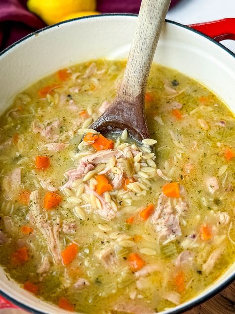 Italian Chicken Orzo Soup, Orzo Pasta Soup Recipes, Chicken Soup Orzo Recipes, Dairy Free Chicken Soup Recipes, Homemade Chicken Orzo Soup, Soups Broth Based, Toasted Orzo Chicken Soup, Hearty Chicken Vegetable Soup, Best Chicken Soup Recipe For Colds