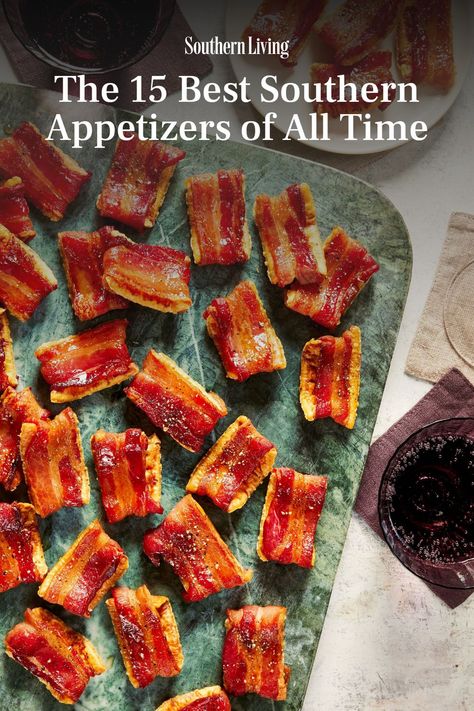 As much as Southerners love to gather around the table and feast on casseroles, there's something even better about grazing on a spread of your grandmother's homemade snacks. Appetizers in the South mean more than a bag of chips and jar of store-bought dip; we pride ourselves on having the best homemade snacks available to please any and all appetites. #appetizers #southernappetizers #bestsouthernrecipes #classicappetizers #partyappetizers Hordevours Recipes Appetizers, Southern Snacks Appetizers, Best Heavy Appetizers, Southern Christmas Appetizers, Best Store Bought Appetizers, The Best Appetizers Ever, Holiday Happy Hour Appetizers, Impressive Appetizers For Party, Nashville Appetizers