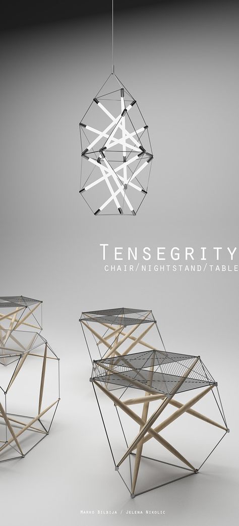 Tensegrity on Behance Ultra Modern Furniture, Art Deco Statue, Geometric Sculpture, Parametric Design, Geodesic Dome, Fitted Furniture, Architecture Portfolio, Art Deco Design, Architecture Model