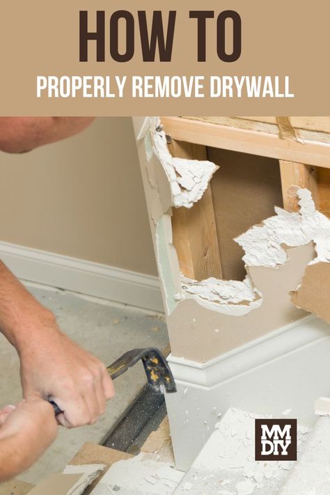 How To Remove Sheetrock Drywall, Replacing Drywall Diy, How To Replace Drywall, How To Put Up Drywall, Diy Wall Removal, How To Remove A Wall Diy, House Gutting, Drywall Mudding, How To Install Drywall