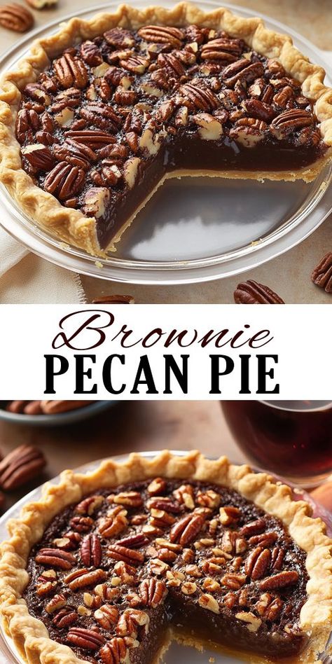 Craving a decadent dessert that combines two classics? Look no further than our Brownie Pecan Pie! This irresistible treat blends the rich, fudgy goodness of brownies with the sweet, nutty flavors of pecan pie. ✨ Ready to indulge in this heavenly dessert? Click the link for the full recipe and bring joy to your table! ✨ #BrowniePecanPie #DessertGoals #BakingBliss #HolidayTreats #ChocolateLovers #PecanPie #SweetTooth #YummyDesserts #FoodieDelight #InstaYum Chocolate Pecan Pie Bars Recipe, Fudgy Pecan Pie, Mexican Pie Dessert, Brownie Pecan Pie Recipe, Pecan Brownie Pie, Pecan Pie Brownies Recipe Easy, Brown Sugar Pecan Pie Recipe, Pecan Pie Fudge Recipe, Macadamia Brownies