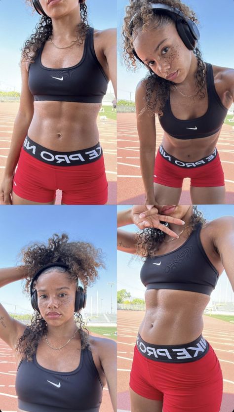 Track Body Girl, Cute Boxing Outfits, Track Aesthetic Black Women, Track Athlete Aesthetic, Bisexual Outfits Aesthetic, Track Body Goals, Track And Field Outfits, Toni Mitchell, Track N Field