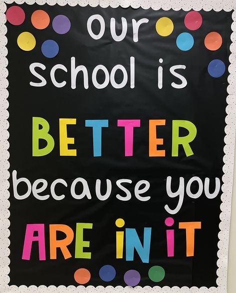 Bulletin Board Sayings Classroom Quotes, Elementary School Main Office Decor Ideas, Elementary School Secretary Office Decor, Welcome Back To School Bulletin Boards High School, High School Bulletin Boards Hallways, First Day Of School Bulletin Board, School Office Decorating Ideas Secretary, Middle School Hallway, Middle School Bulletin Board