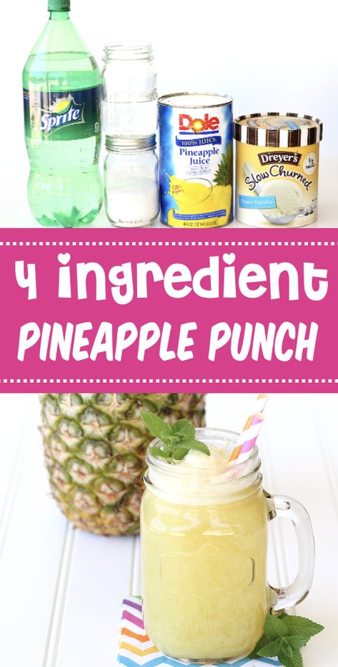 Pineapple Punch Recipe Pineapple Sprite Punch, Sprite Pineapple Juice Punch, Vanilla Ice Cream Punch Recipes, Punch With Pineapple Juice And Sprite, Party Punch With Ice Cream, Punch With Ice Cream Recipes, Pineapple Sprite Lemonade Punch, Sherbert Punch With Pineapple Juice, Pineapple Sherbet Punch