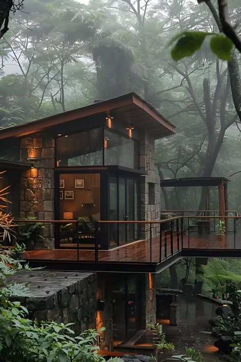 Forest House Ideas, Timber Cabin, Small Patio Garden, Casas The Sims 4, Tiny House Cabin, Modern Cabin, Forest House, Dream House Exterior, House Goals