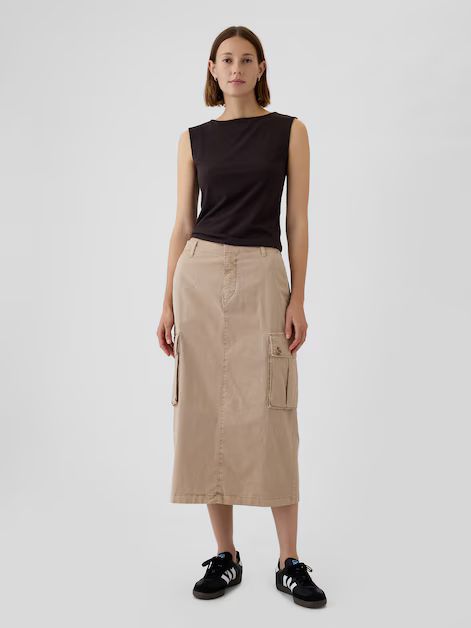 Women's Skirts | Gap Cargo Midi Skirt, Mega Sena, Drop Shoulder Top, Women Cargos, Cargo Skirt, Midi Skirt Pencil, Women Essentials, Womens Tie, Slim Fit Shorts