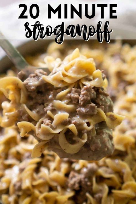 Beef Stroganoff Crockpot, Beef Stroganoff Easy, Ground Beef Stroganoff, Beef Ground, Cream Of Mushroom Soup, Stroganoff Recipe, Beef Casserole Recipes, Cream Of Mushroom, Dinner With Ground Beef