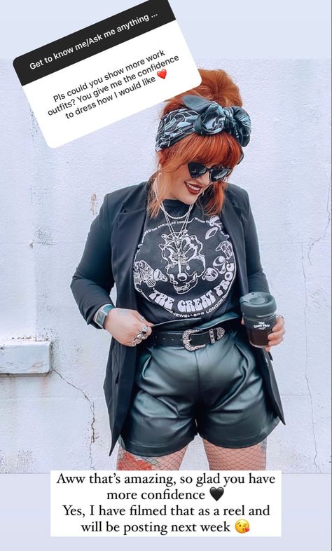 Plus Size Rocker Chic Edgy, Plus Size Rocker Chic Summer, Alternative Concert Outfit Plus Size, Mid Size Rock Style, Curvy Festival Outfit Plus Size, Plus Size Punk Rock Outfits, Rocker Summer Outfits, Rocker Chic Summer, Rock Concert Outfit Ideas Plus Size