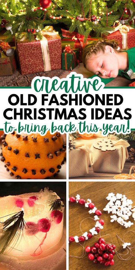 Christmas Craft Traditions, Vintage Christmas Activities, Traditional Christmas Decorations Diy, Christmas Crafts Vintage, Vintage Christmas Traditions, Simple Christmas Traditions, Old Fashioned Christmas Decorations Diy, Old Fashioned Christmas Ornaments Diy, Colonial Christmas Crafts For Kids