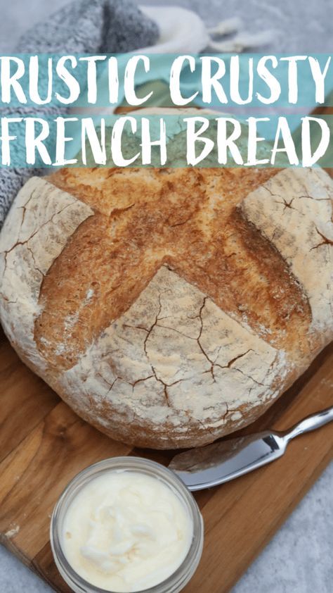 This rustic crusty French loaf is the perfect bread for sandwiches, croutons or a great slice of toast. With just a few ingredients this is a great all around loaf of bread. This is a great recipe as an introduction to bread making. Easy Crusty French Bread, French Country Bread Recipe, French Crusty Bread Recipe, Rustic Bread Recipe Easy, Quick Crusty Bread Recipe, Easy Crusty Bread Recipe, Country Loaf Bread Recipe, Country French Bread, Rustic Bread Loaf