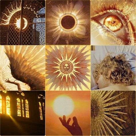 Yellow And Gold Aesthetic, Apollon Altar, Apollo Witchcraft, Sun Core Aesthetic, Sun God Character Design, Apollo Altar Ideas, Apollo Tattoo Ideas, Apollo Moodboard, Apollo Offerings