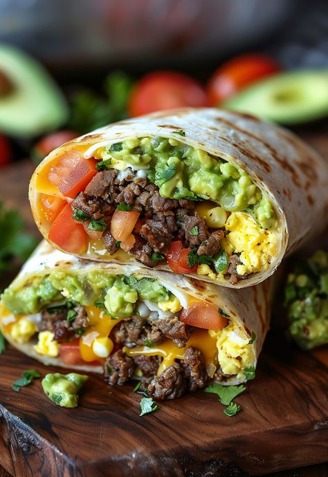 Learn How to Cook Breakfast Burritos Recipe For Free | Recipes You'll Love, Made Easy! Best Burritos Ever, Home Made Burrito, Trendy Breakfast Ideas, Easy Hot Breakfast Ideas, Breakfast Burrito Bar Ideas, Breakfast Cafe Ideas, Chicken Breakfast Burrito, Gluten Free Freezer Breakfast, Trendy Food Recipes