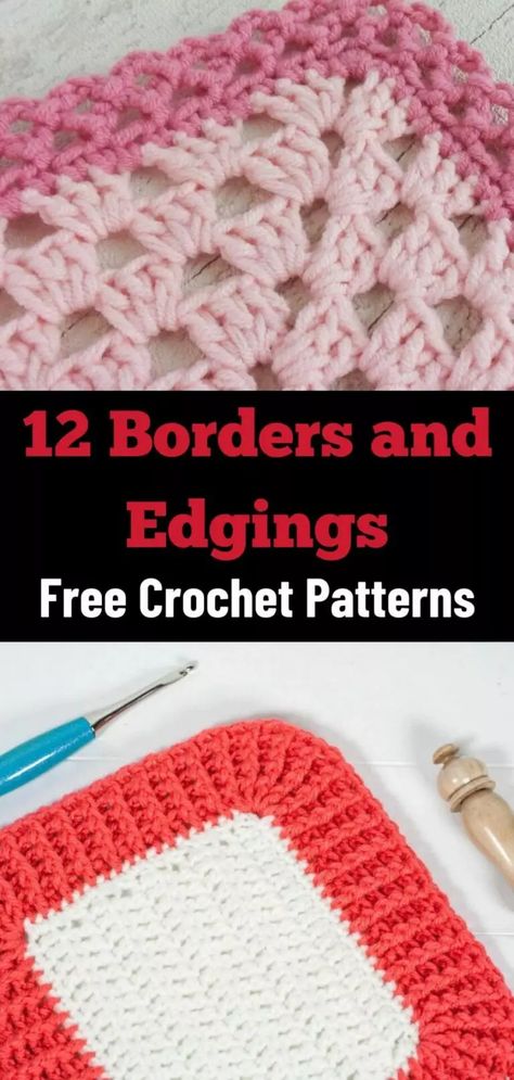 The Ultimate List of Crochet Borders and Edgings in 2023 (free!) - Little World of Whimsy Crochet Baby Blanket Borders, Crochet Baby Blanket Edging, Crochet Edging Patterns Free, Crochet Edging Tutorial, Crochet Blanket Stitches, Crochet Blanket Border, Free Crochet Blanket, Blanket Stitches, Crochet Blanket Edging