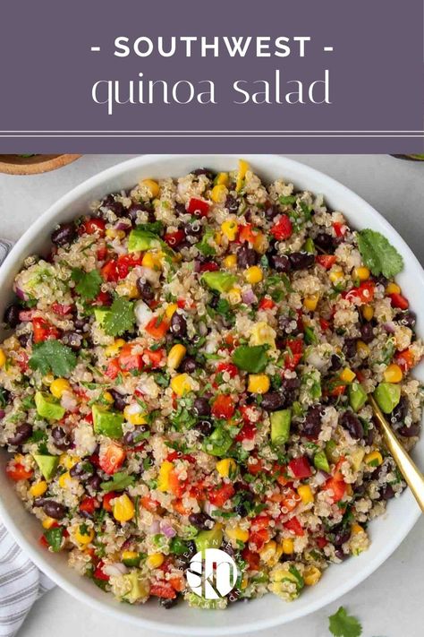 Instant Pot Quinoa Recipes, Cold Quinoa Salad, Zesty Quinoa Salad, Southwest Quinoa, Southwest Quinoa Salad, Chili Lime Dressing, Vegan Quinoa Salad, Quinoa Healthy, Quinoa Salad Recipes