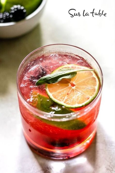 For your patio drinking needs: Blackberry Tequila Sage Smash from @ashcuoco. Blackberry Sage Cocktail, Slainte Mhath, Blackberry Gin, Online Cooking Classes, Tequila Drinks, Gluten Free Treats, Gf Recipes, Cooking Essentials, Chef Recipes