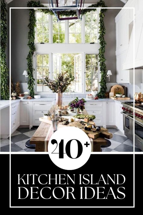 Kitchen Island Arrangements, Kitchen Island Decorating Ideas Modern, Island Centerpiece Ideas Kitchen Modern, How To Decorate Kitchen Island Ideas, Decorated Kitchen Islands, Centerpiece Ideas For Kitchen Island, Big Island Decor Ideas, Decor For Island In Kitchen, Small Kitchen Island Decor Ideas