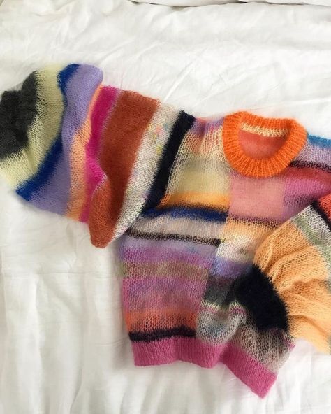 Mohair Knitting, Stripes Sweater, Camila Morrone, Colorwork Knitting, Mohair Knit, Handmade Wardrobe, Sweater For Men, Mohair Sweater, Knit Fashion