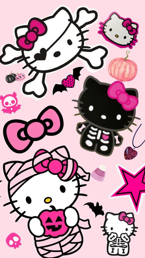 Helloween Wallpaper Hello Kitty, Pink Background Halloween, Hollween Wallpapers Hello Kitty, Backgrounds Iphone Hello Kitty, Cute Halloween Ipad Wallpaper, Halloween Hello Kitty Background, Cute Hello Kitty Halloween Wallpaper, Halloween Wallpaper Iphone Hello Kitty, Halloween Hello Kitty Wallpapers