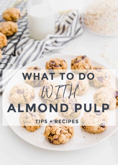 Everything you need to know about leftover almond pulp (from making homemade almond milk) along with a compilation of sweet & savory recipes for how to use it. Almond Pulp Cheese, Almond Milk Pulp Recipes, Recipes With Almond Milk, Healthy Cookie Dough Bites, Almond Pulp Recipes, Homemade Almond Butter, Soaked Almonds, Pulp Recipe, Make Almond Milk