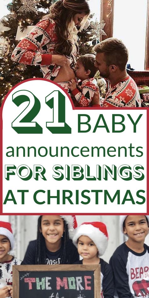 Christmas Pregnancy Announcement Photos, Christmas Pregnancy Announcement Ideas, Third Baby Announcements, Sibling Baby Announcements, Holiday Baby Announcement, 3rd Baby Announcement, Family Baby Announcement, Holiday Pregnancy Announcement, Second Baby Announcements