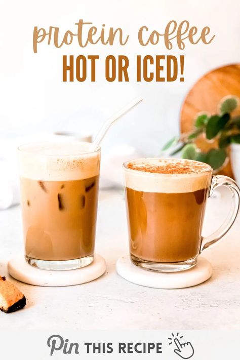 How to Make Proffee (Protein Coffee) Best Protein Coffee Recipe, Hot Coffee Protein Drink, Protein Drinks With Coffee, Protein Hot Coffee Recipes, How To Make Protein Coffee, Protein Powder Coffee Drinks, Protein Drink With Coffee, Diy Protein Coffee, Healthy Protein Coffee