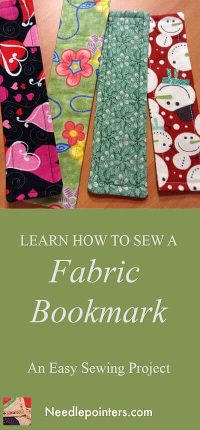 How to Sew A Fabric Bookmark | Needlepointers.com Fabric Bookmarks, Knitting Amigurumi, Simple Fabric, Sewing Machine Projects, Sew Ins, Beginner Sewing Projects Easy, Sewing Projects For Kids, Leftover Fabric, Sewing Projects For Beginners