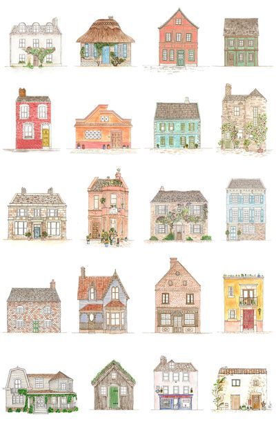 Draw A City, Houses Art, Arte Doodle, Magic House, Building Illustration, House Illustration, House Drawing, Popular Art, Urban Sketching