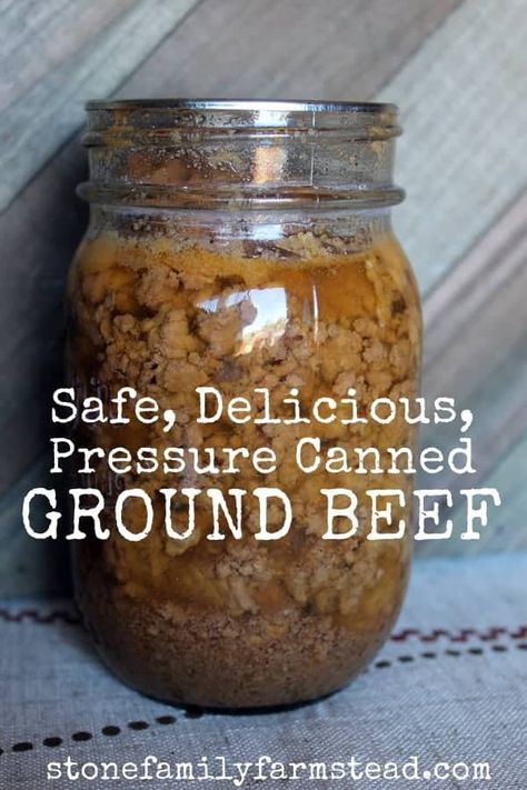 Canning Ground Beef, Pressure Canning Meat, Canned Meats, Easy Canning, Pressure Canning Recipes, Beef Sauce, Home Canning Recipes, Canning Vegetables, Canning Food Preservation