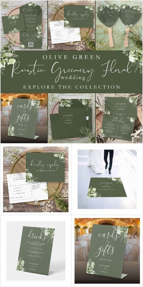 Green Floral Wedding, Leaves Wedding Invitation, Floral Wedding Inspiration, Olive Green Weddings, Green Wedding Inspiration, Floral Wedding Invitation Suite, Elegant Typography, Personalised Wedding Invitations, Wedding Leaves