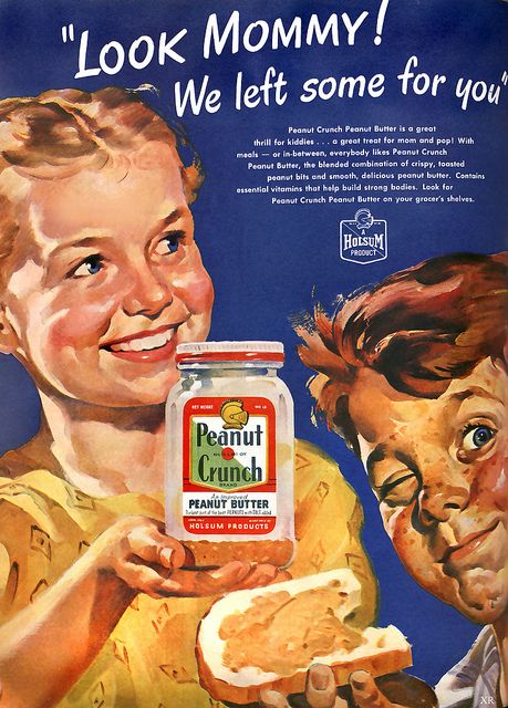 Wasn't that thoughtful of them! :) #vintage #1940s #food #peanut_butter #ads 1940s Food Ads, Butter Ads, 1940s Ads, 1940s Food, Vintage Peanut Butter, Vintage Ads Food, Peanut Crunch, Vintage Food Posters, Food Advertising