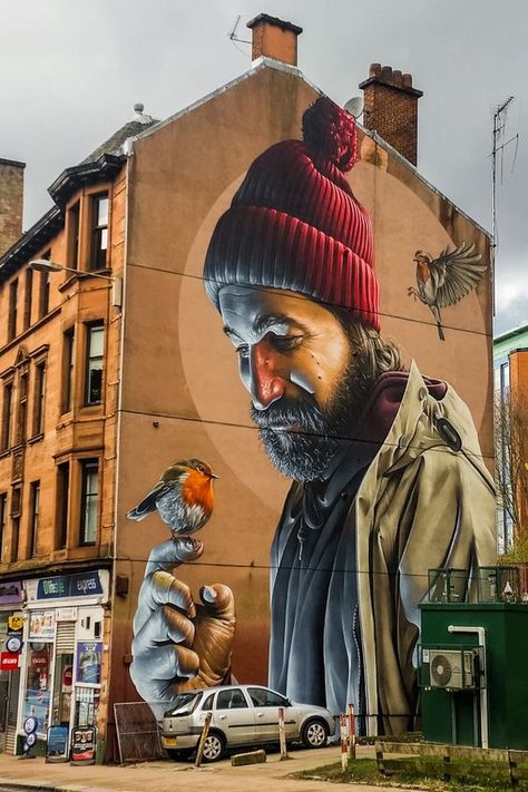 Discover Glasgow's Street Artists and their Best Murals - Smug, St. Mungo | The Travel Tester - Self-Development through travel Street Mural, Urban Street Art, Best Street Art, 3d Street Art, Amazing Street Art, Graffiti Murals, Street Graffiti, Murals Street Art, Graffiti Artist