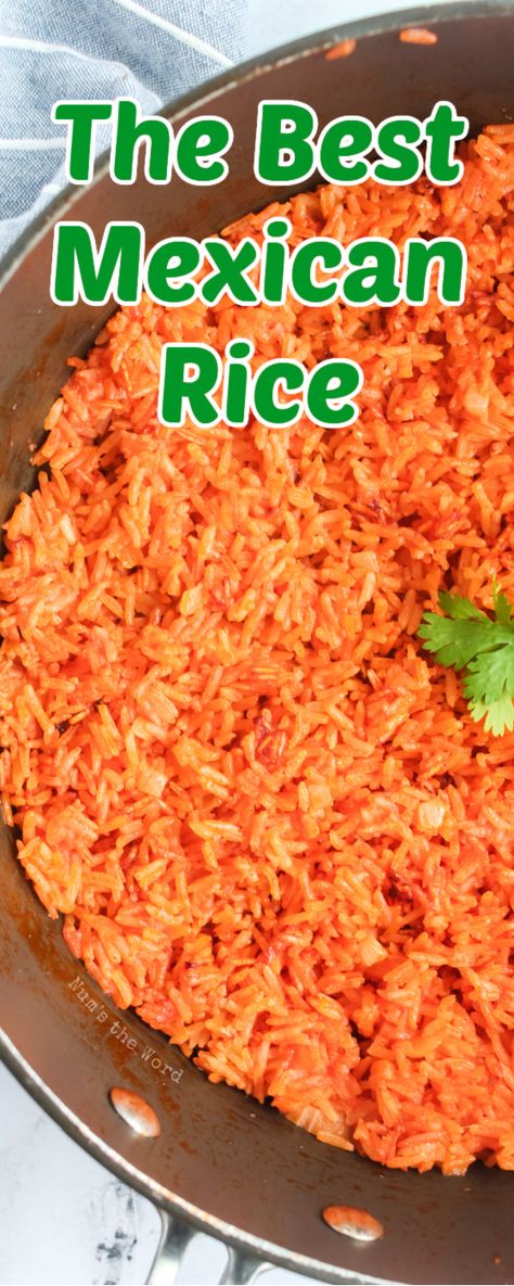 This simple one pot Authentic Mexican Rice is the perfect side dish to any Mexican meal. It's easy to make and tastes delicious! Reheats well & tastes great! #sidedish #rice #mexicanrice #authenticrice #spanishrice #recipe #numstheword #mexican #mexicansidedish #ricedish #easymexicanrice Easiest Mexican Rice, Mexican Jasmine Rice Recipe, Mexican Fideo Rice, How To Make Homemade Mexican Rice, Spanish Rice Authentic Mexican Recipes, Mexican Rice With Cheese, Spanish Rice Authentic, Fast Mexican Rice, Copycat Mexican Rice