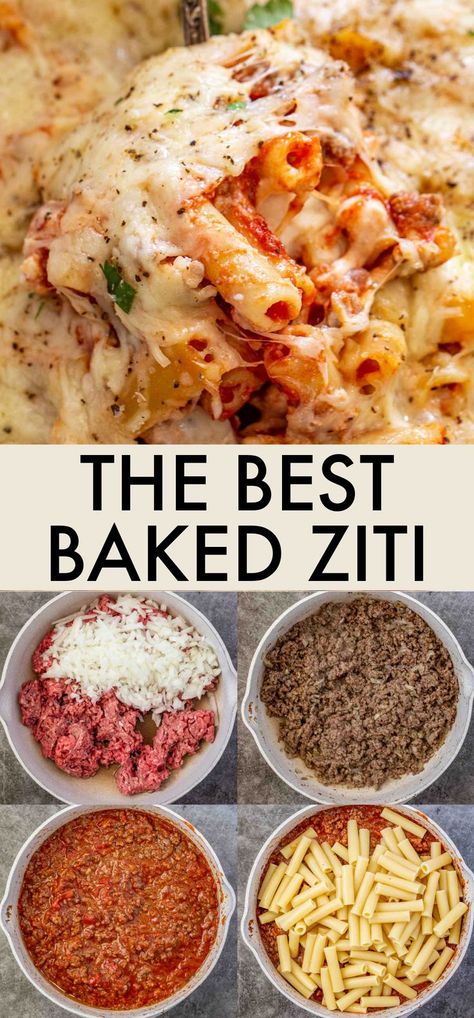 Big Meals For A Crowd, Easy Baked Ziti With Ricotta, Recipe For Baked Ziti, Easy Ziti, The Best Baked Ziti, Best Baked Ziti, Baked Ziti With Ricotta, Easy Baked Ziti, Ziti Recipe