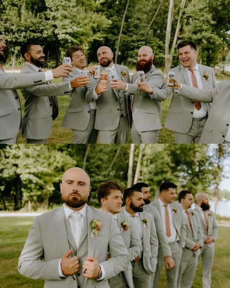 Wedding Party Of 6 Pictures, Must Need Wedding Pictures, Wedding Picture Groomsmen, Groomsmen Poses Wedding Photography, Wedding Photo With Wedding Party, Wedding Day Pictures With Family, Country Wedding Party Photos, Wedding Photo Ideas Rustic, Entire Wedding Party Photos