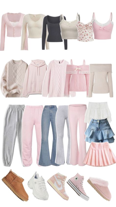 PINK😍😍😍😍❤️❤️❤️❤️❤️😭😭😭 Kawaii Causal Outfits, Pastel Blue And Pink Outfit, Outfit Aesthetic Types, Hyper Feminine Outfits Aesthetic, Asian Clothing Style, 50 Aesthetic, Glamouröse Outfits, Outfit Inspo Casual, 사진 촬영 포즈