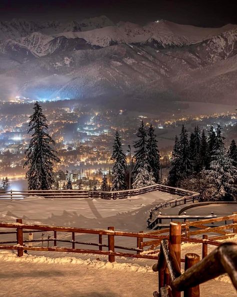 Poland Cities, Mountains At Night, Zakopane Poland, Poland Travel, Mountain Hike, Snow Trip, Krakow Poland, Voyage Europe, Winter Vibes