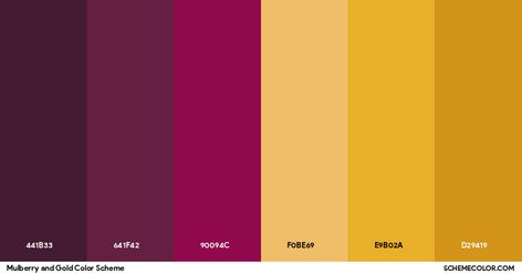 Mulberry And Gold Color Scheme » Gold Purple Red Yellow Color Scheme, Gold Red Color Palette, Red Gold Color Palette, Purple Gold Color Palette, Red And Gold Color Palette, Color Scheme Generator, Yoga Website, Web Design Color, Gold Color Palette