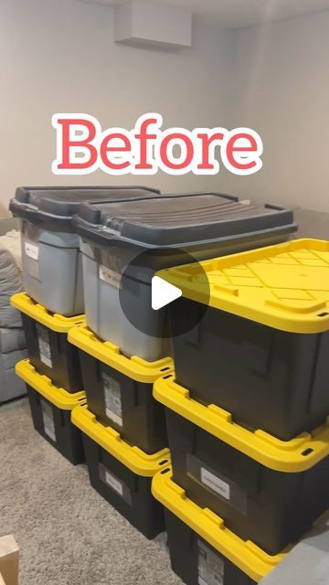 Alex Hansen on Instagram: "I love to help people to get more organized. Do you struggle with a messy house? Is your stuff all over the place? Let me help you with my shelf storage solutions.  If you are in Utah I can install it for you, if you live somewhere else I can also ship it.  . . #storage #storagebins #storagesolutions #storageideas #storagewars #garageorganization #garagegoals #storagebins #storagetote #storagerack #utah #reels #reelsinstagram #organization #totes #storagerack #realstate #utahrealestate #utahrealtor" Bin Storage Ideas Indoor, Storage Tub Organization, Tote Bin Storage Ideas, Storage Bin Organization Ideas, How To Hide Storage Bins, Storage Shelf Organization, Tub Organization Ideas, Organize Garage Ideas Storage, Shed Organization Ideas Storage