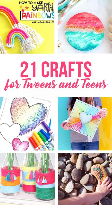 Creative crafts to keep teens and tweens busy. Easy craft projects for teens to work on with their friends. #teencrafts #diycrafts #easycrafts #tweencrafts Upcycling, Friends Crafts, Easy Crafts For Teens, Arts And Crafts For Teens, Diy Crafts For Teens, Art Projects For Teens, Diy Crafts For Girls, Friend Crafts