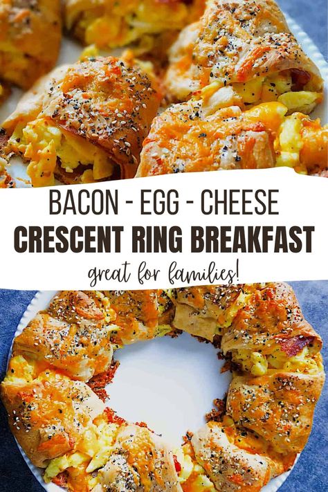 Cresent Roll Breakfast, Breakfast Crescent Ring, Breakfast Crescent, Breakfast Ring, Crescent Roll Breakfast Recipes, Crescent Breakfast, Graduation Brunch, Brunch Party Recipes, Croissant Ring