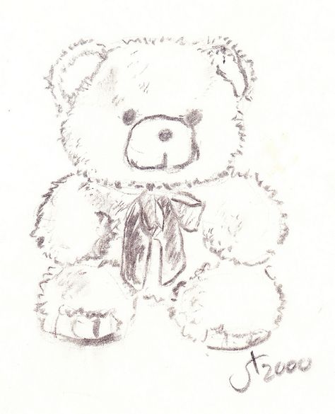 Teddy bear - Coal drawing by trudslev, via Flickr  Something like this for sister tat with frare bear on each side of the ribbon Coal Drawing, Teddy Bear Doodle, Teddy Drawing, Teddy Bear Sketch, Teddy Bear Drawing, Teddy Bear Cartoon, Bear Sketch, Pretty Icons, Bear Tattoos