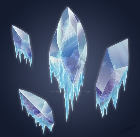 Ice Drawing, Ice Texture, Ice Magic, Crystal Drawing, Props Concept, Desain Buklet, Ice Crystals, Digital Painting Tutorials, Magic Art